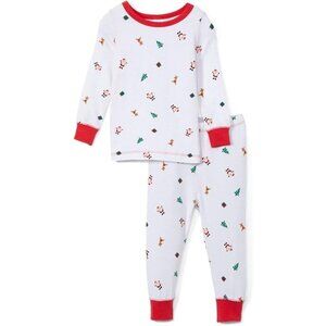 Sleepimini Holiday Long-Sleeve Tight-fit Cotton 2-Piece Pajama Set - 2 T